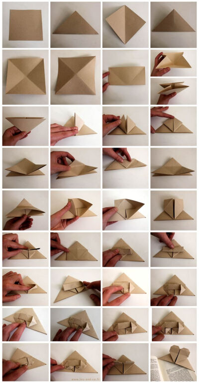 折纸爱心书签