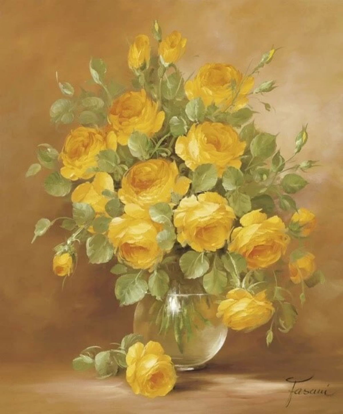 黄玫瑰油画图片大全图片