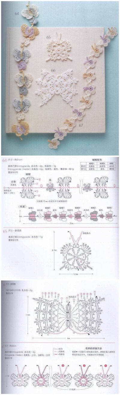 平针蝴蝶花织法图片