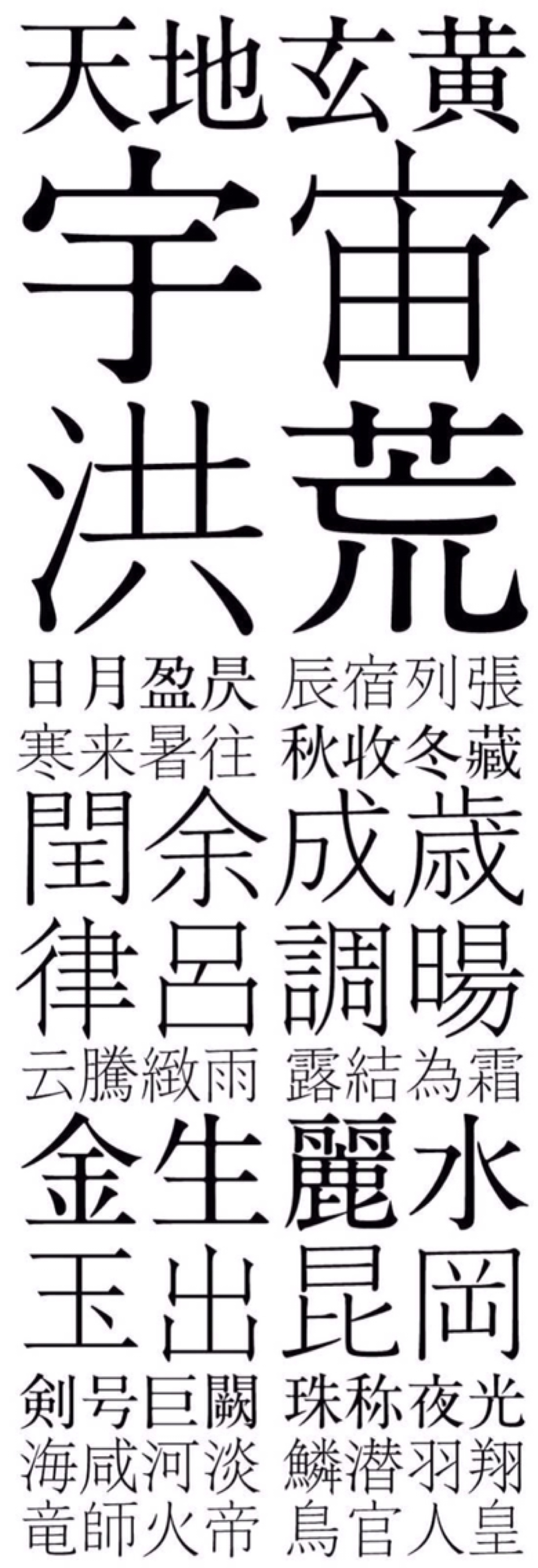 千字文 中国 文化 古代 字 心灵文艺 手机壁纸 背景简洁 黑白 不规则