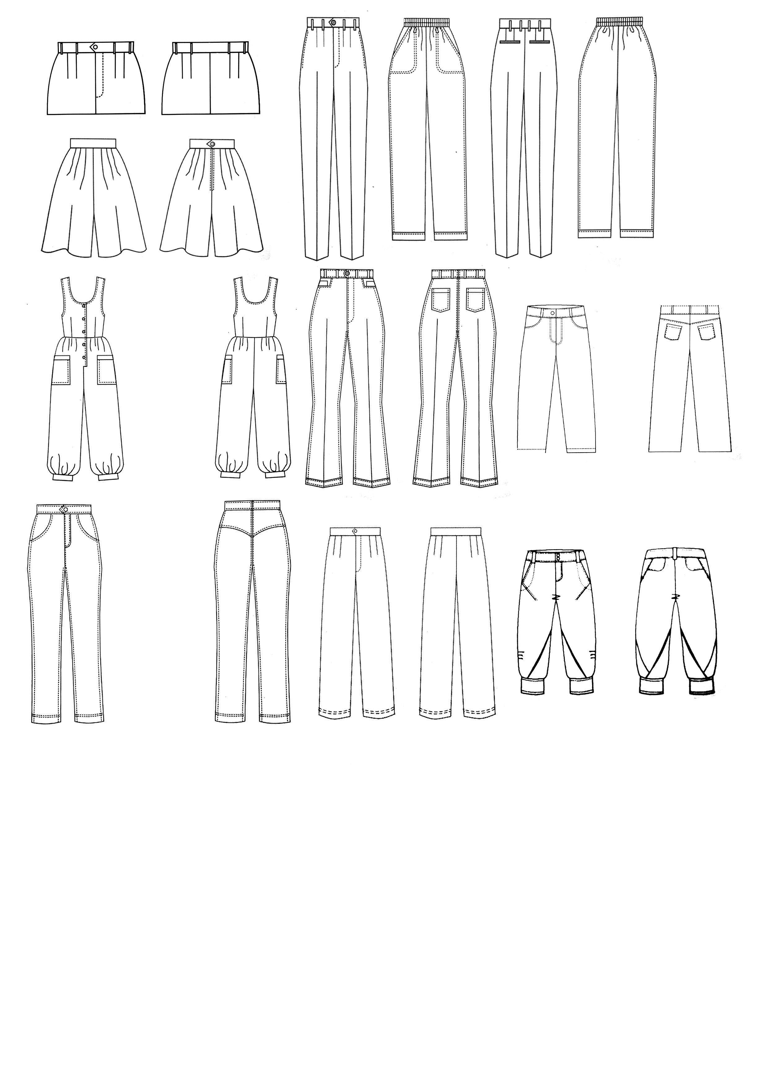 女裤裤子原型标准画法图片