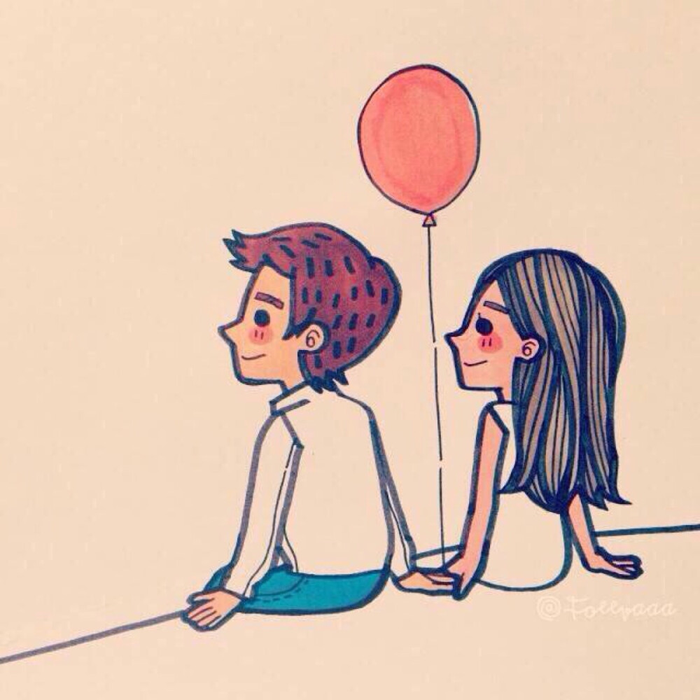 手绘关于爱情男人与女人