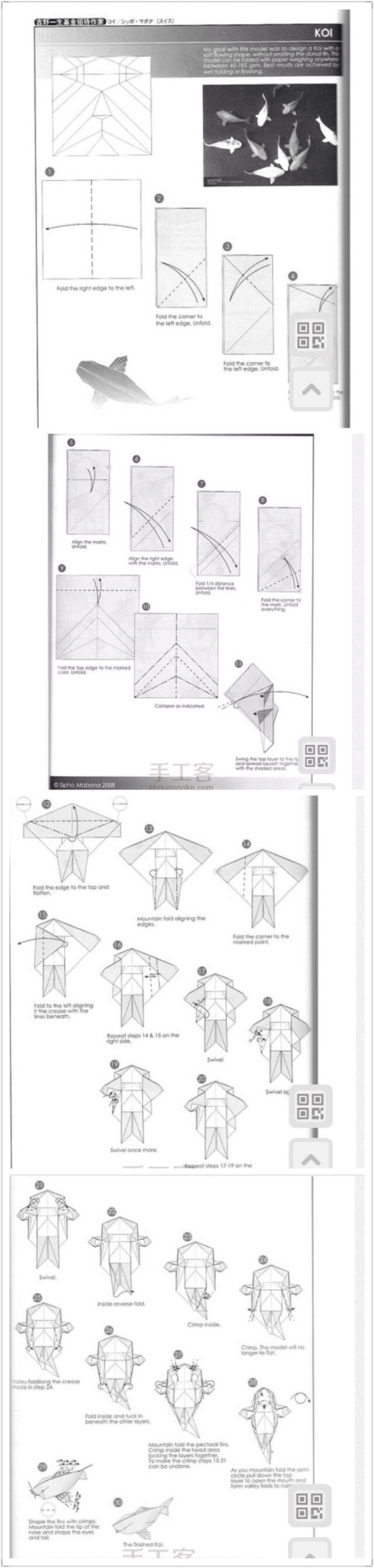 鱼的折纸法图片