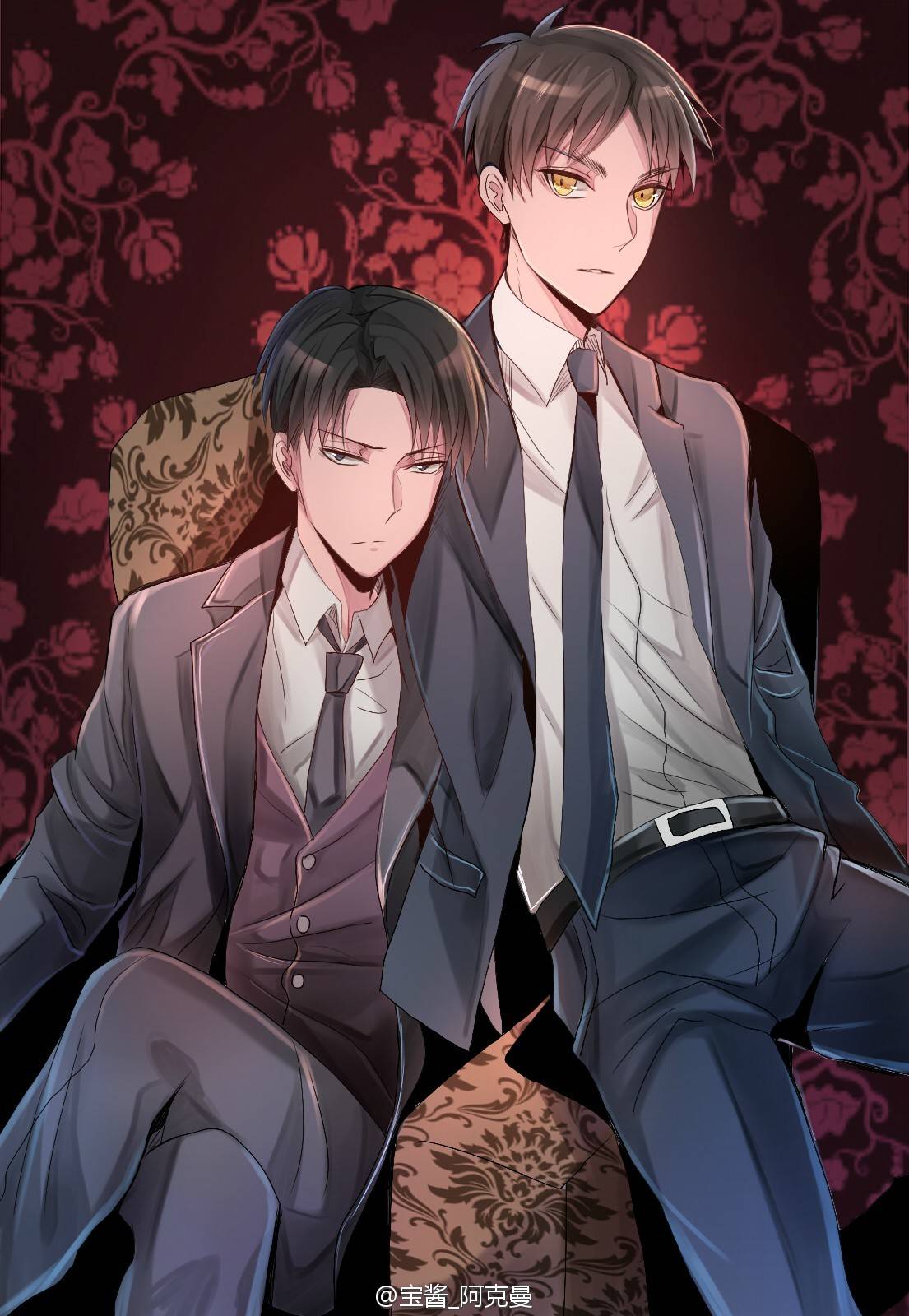 【侵删】#进击的巨人##艾伦#兵长利威尔#cp #唯美##少年#动漫同人#二