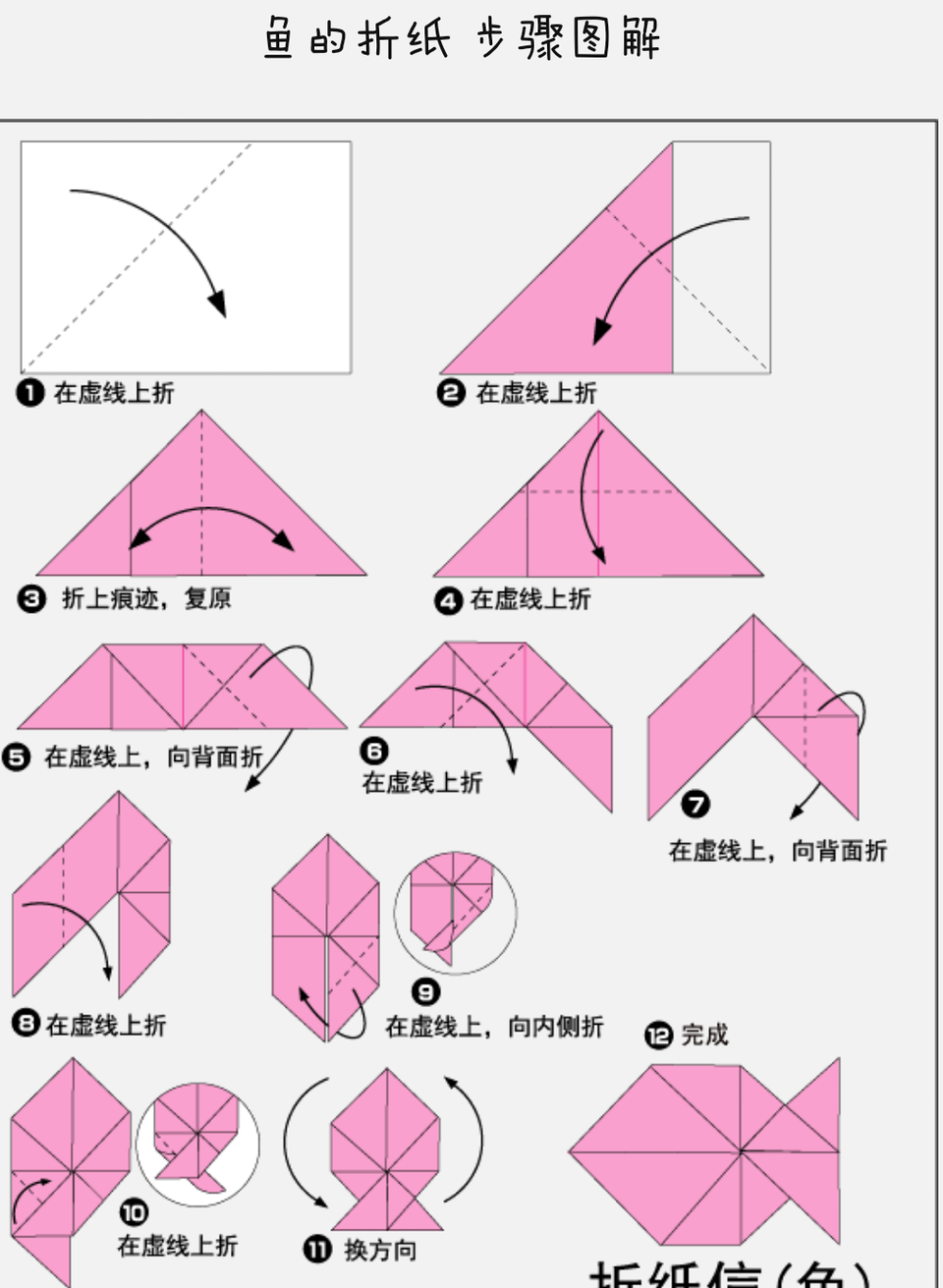 鱼的折纸方法小鱼图片