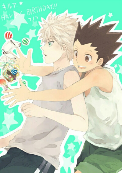 插画 美图 动漫 二次元 手绘 素材 全职猎人,小杰,奇犽,奇杰,杰奇