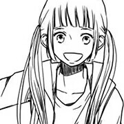 女孩马尾动漫黑白