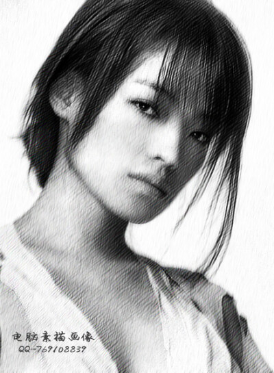 明星素描/舒淇素描画像/人物素描
