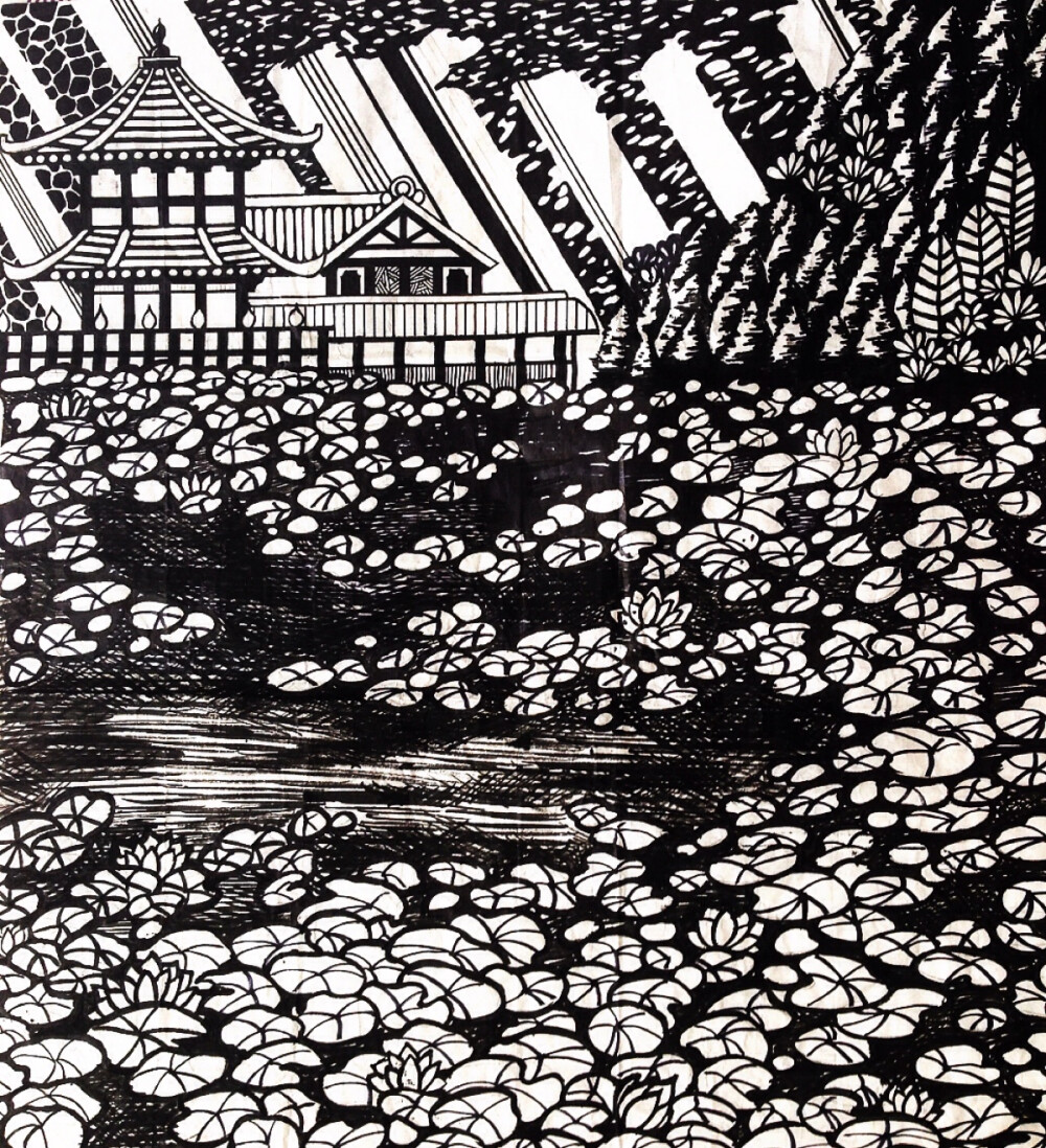 版画稿,荷塘(画太大,画的想哭……)