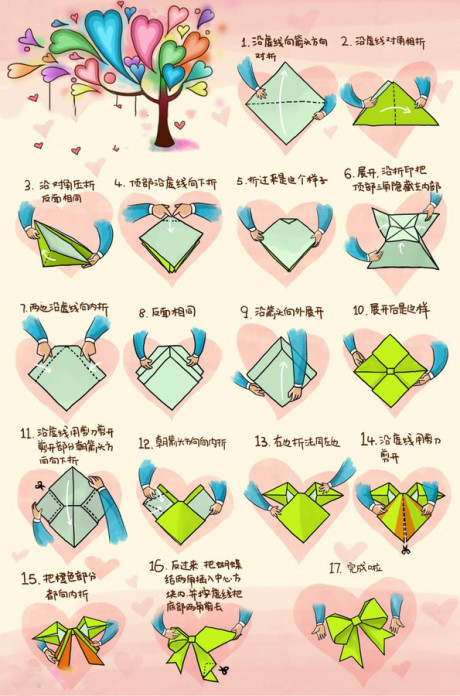 最简单的蝴蝶结折法图片