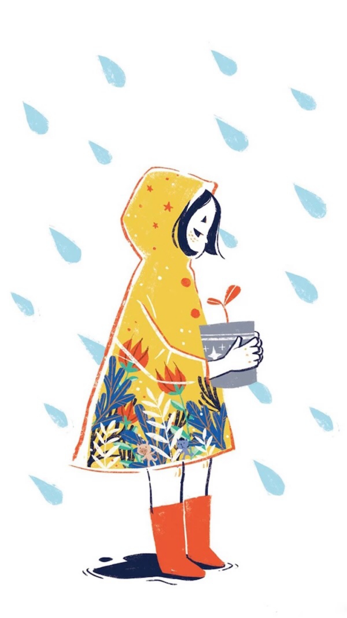 雨中的女孩 卡通壁纸 头像ing