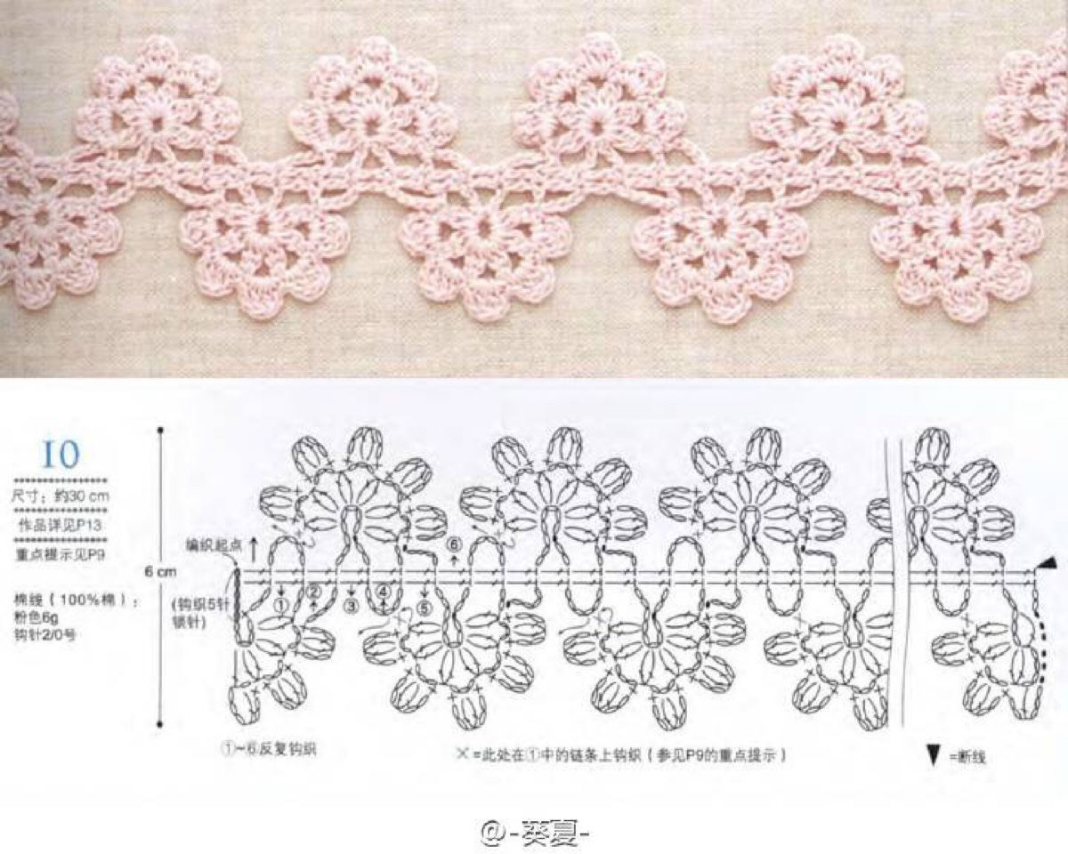 钩针袖口花边图解图片