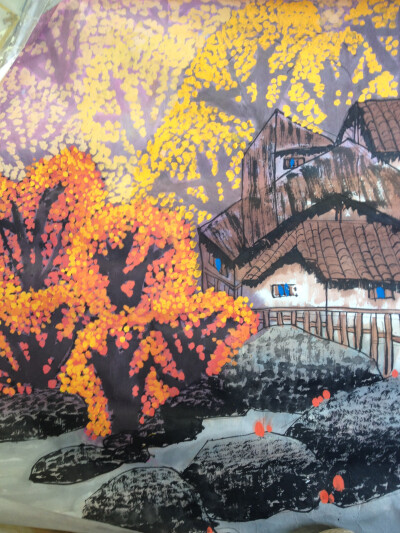 4年级画的呢,小学生万岁!国画~~山水画