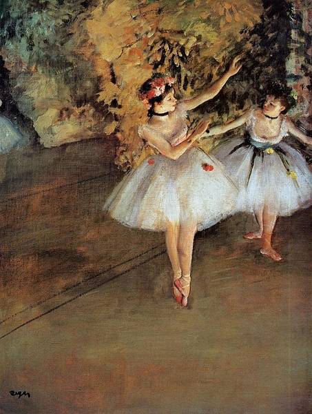 跳芭蕾舞的女孩作者:法国印象派画家edgar degas(1834—1917)