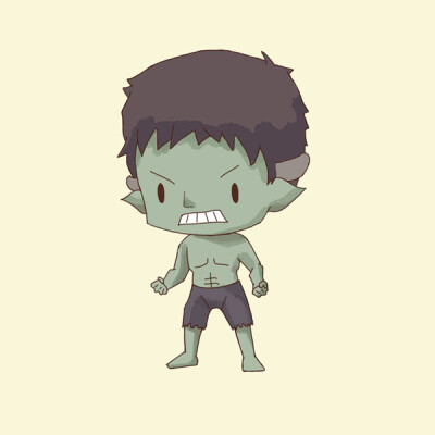 (套图)复仇者联盟 漫威 q版 绿巨人 画师 zenia