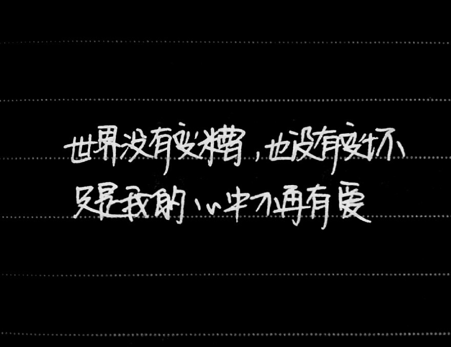 没有变糟也没有变坏知只是我的心中不再有爱——手写李宫俊经典语录