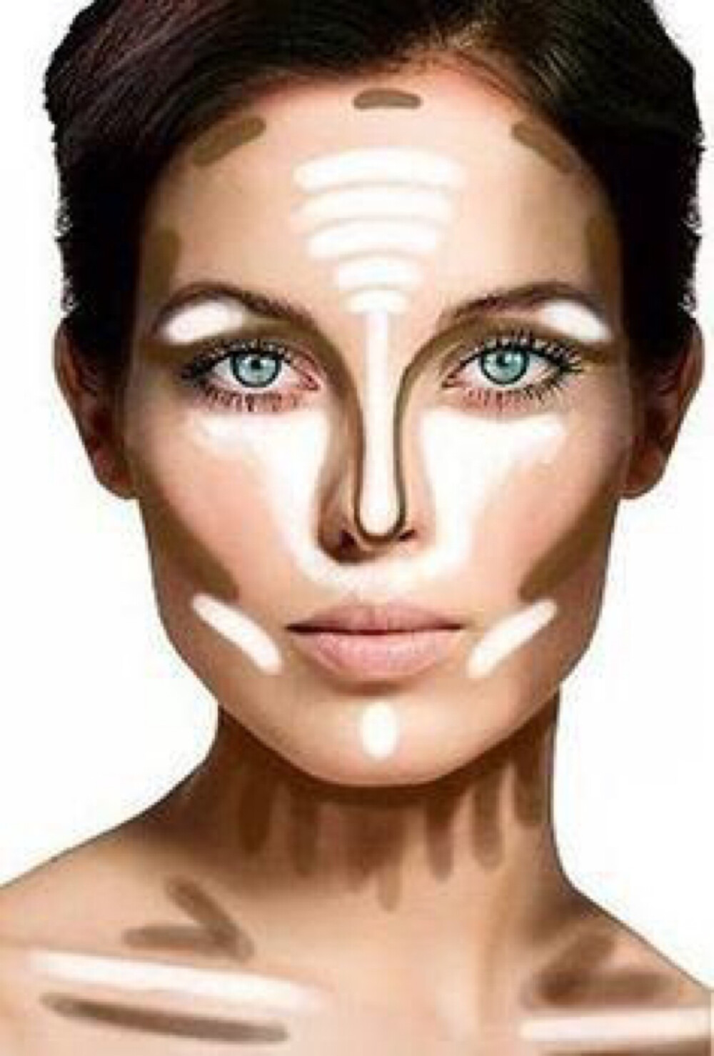 化妆脸部阴影画法图片