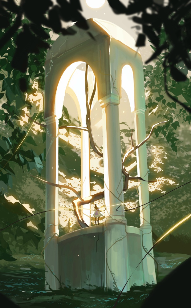 唯美,壁纸,光影,风景,插画