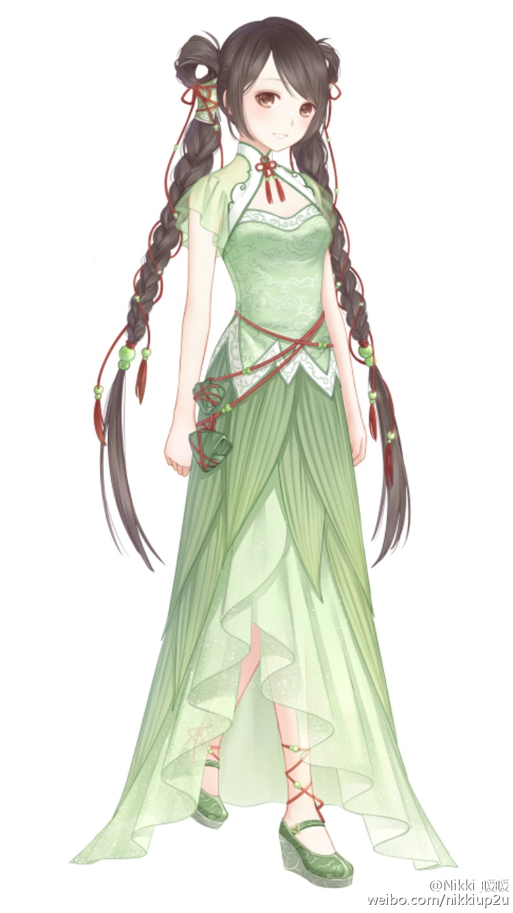 暖暖环游世界 动漫 人设 2015端午节套装"艾叶粽香" 服装 造型