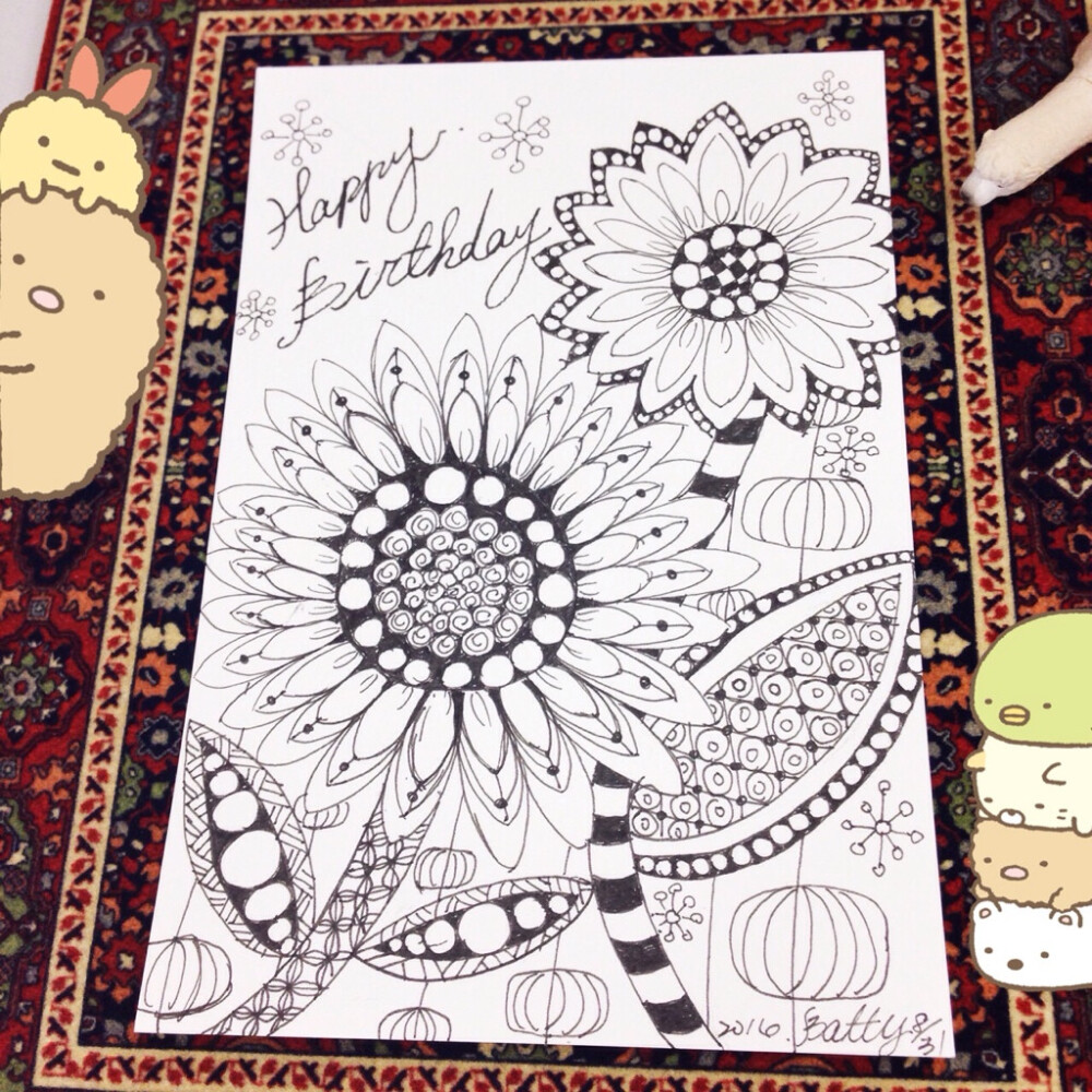 黑白画手绘禅绕画