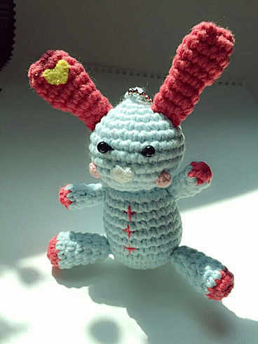 毛线编织兔子挂件,颜色可自选