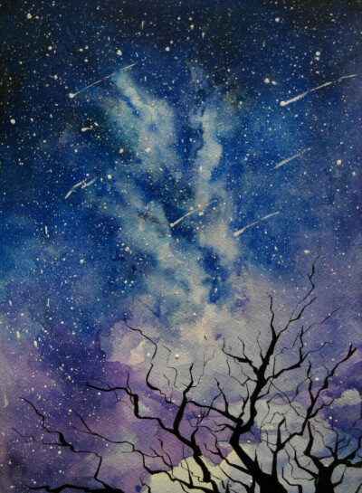 点赞  评论  水彩星空壁纸 唯美 教程 0 723 升暖  发布到  绘画