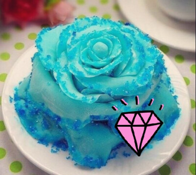 美腻腻的蓝玫瑰蛋糕!