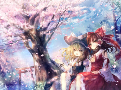 二次元 插画 女孩 绮丽 唯美 樱花 萌‖甜,candy