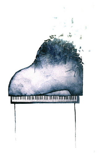 钢琴手绘马克笔效果图图片