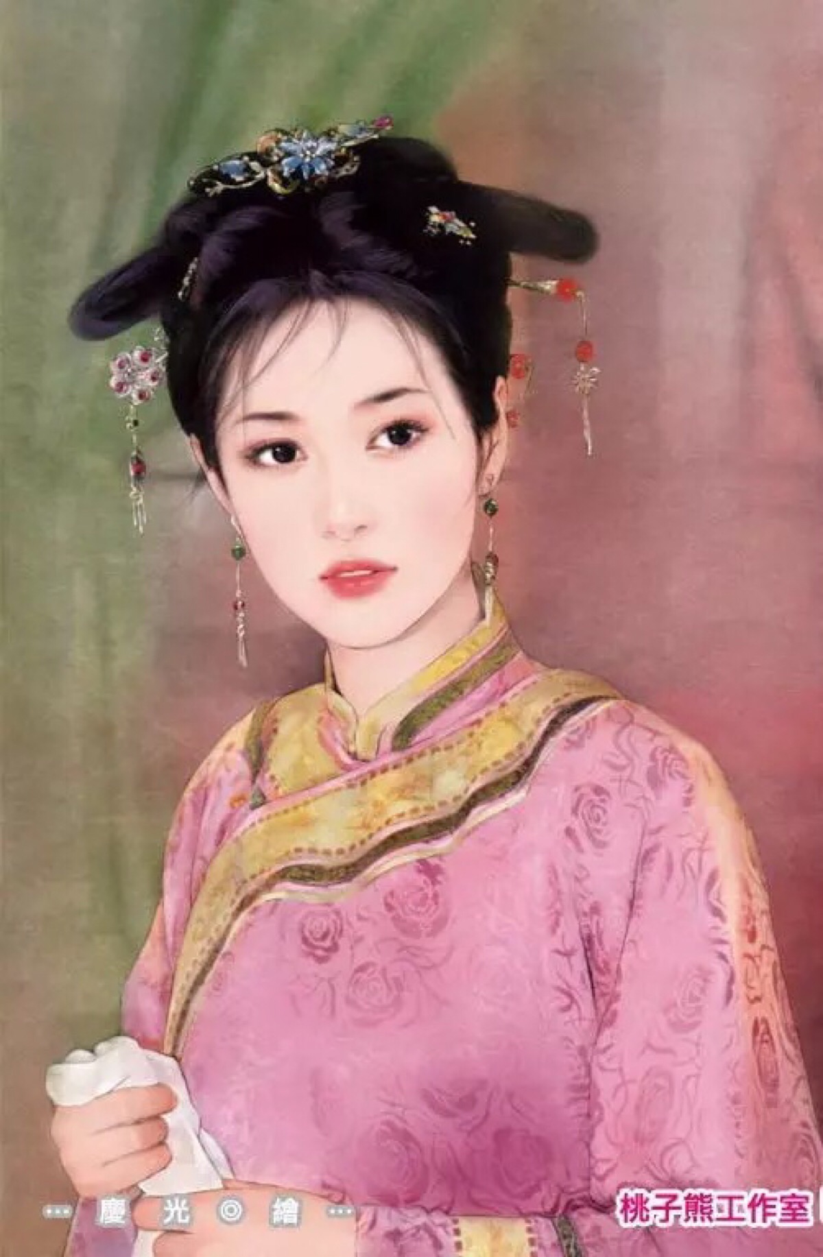 清代宫女手绘图片图片