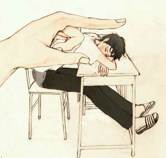 学校 手绘 情侣头像