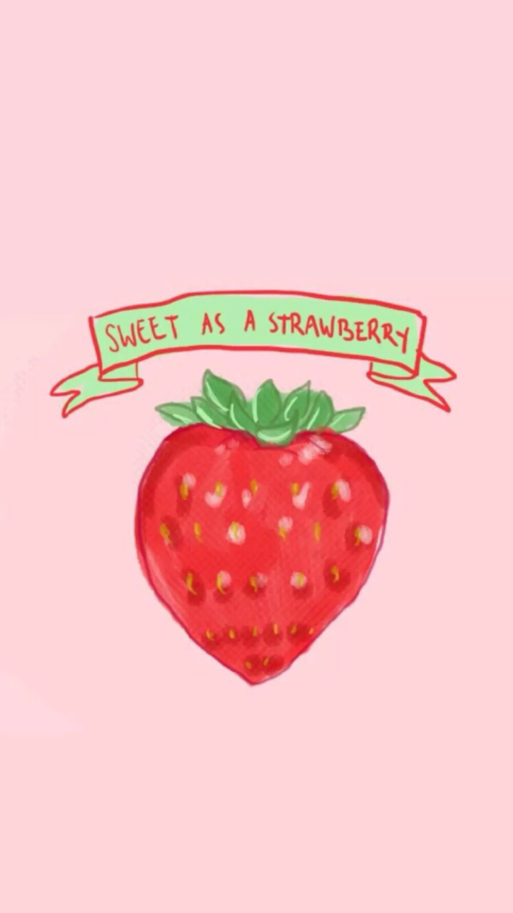 韩国手绘卡通草莓可爱壁纸