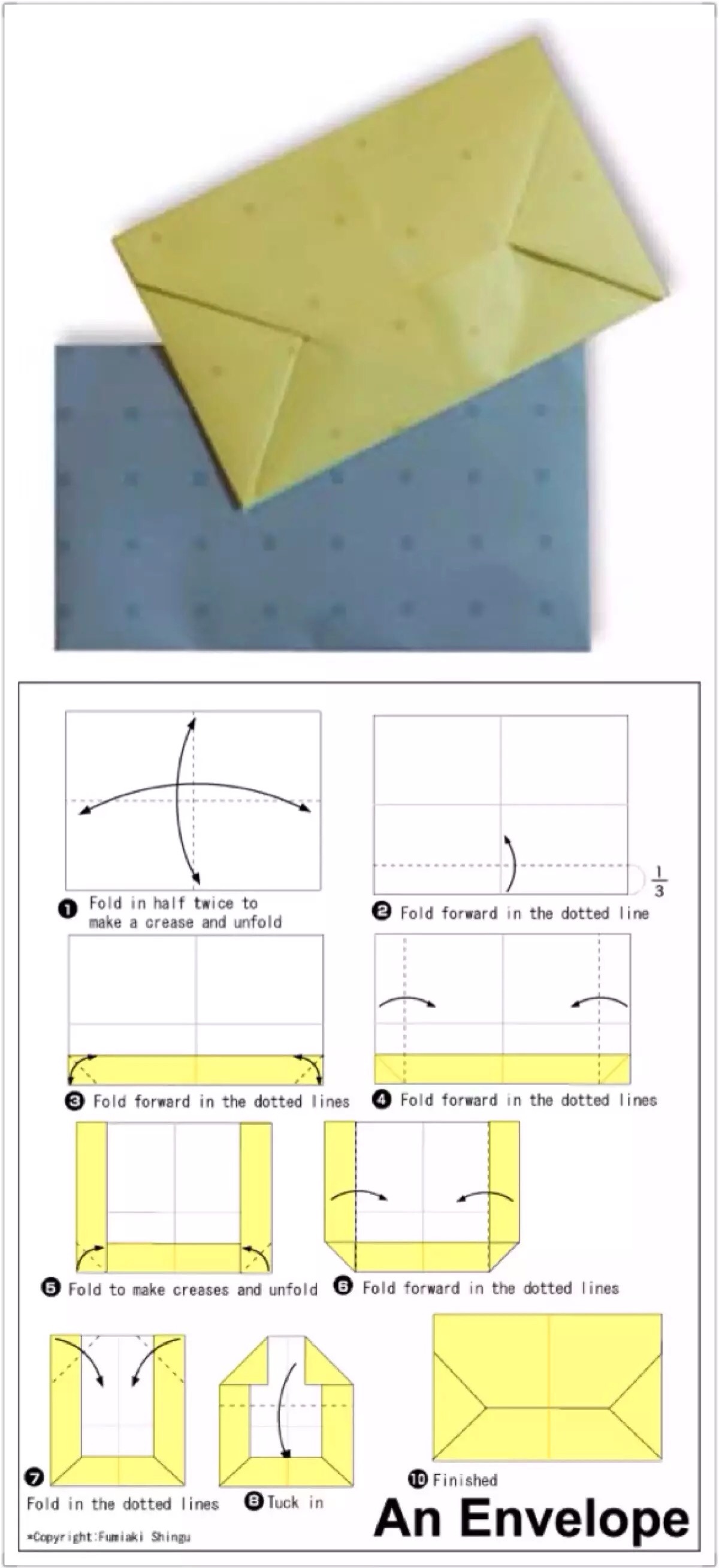 纸折信封的制作方法图片