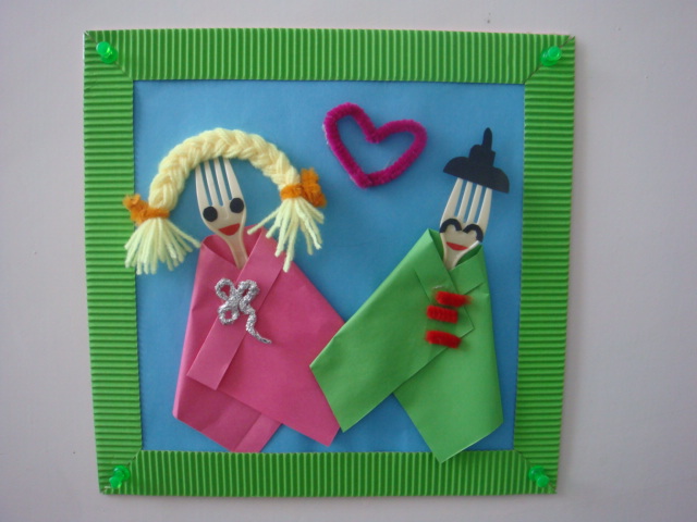 叉子玩偶制作 幼儿园图片