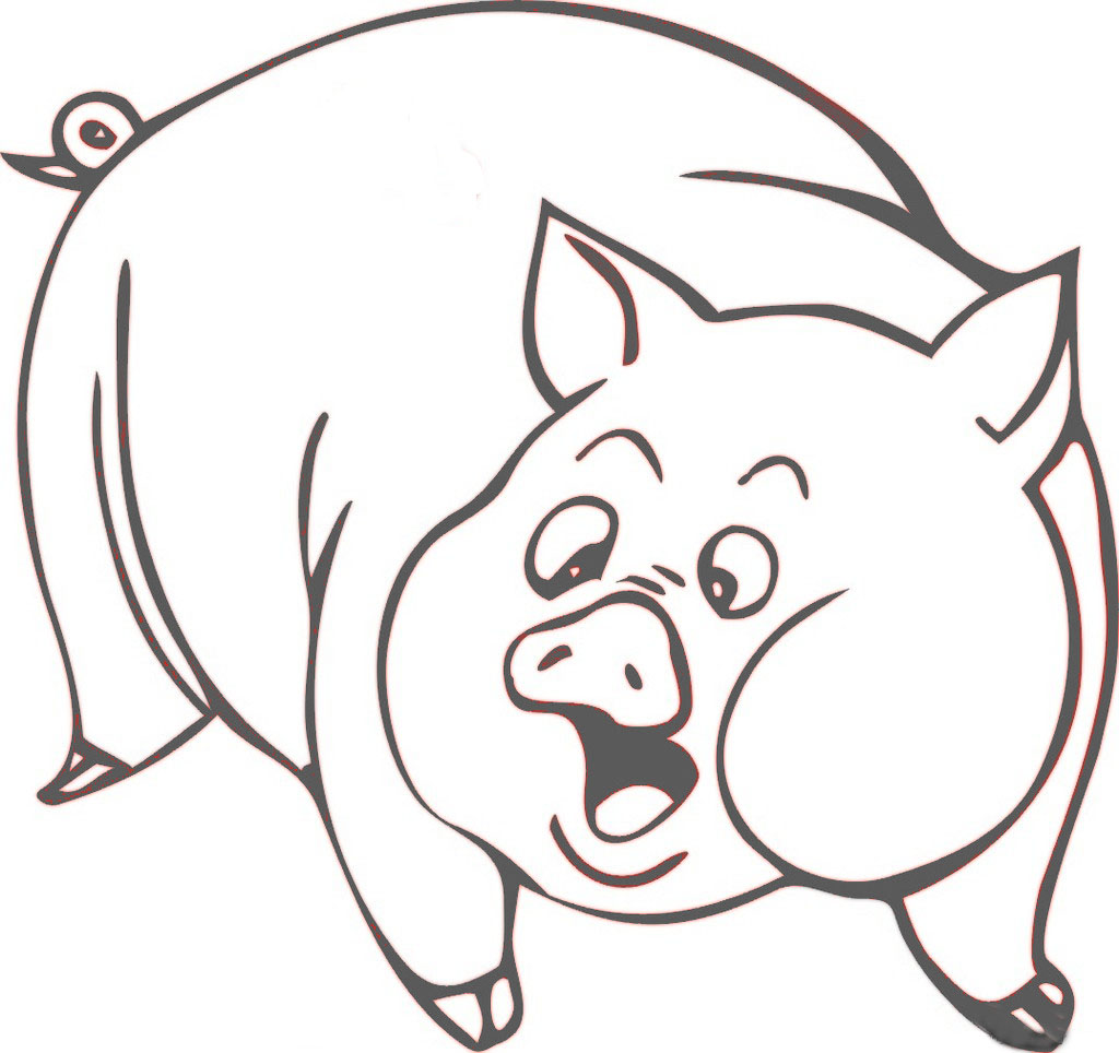 简笔画胖胖猪