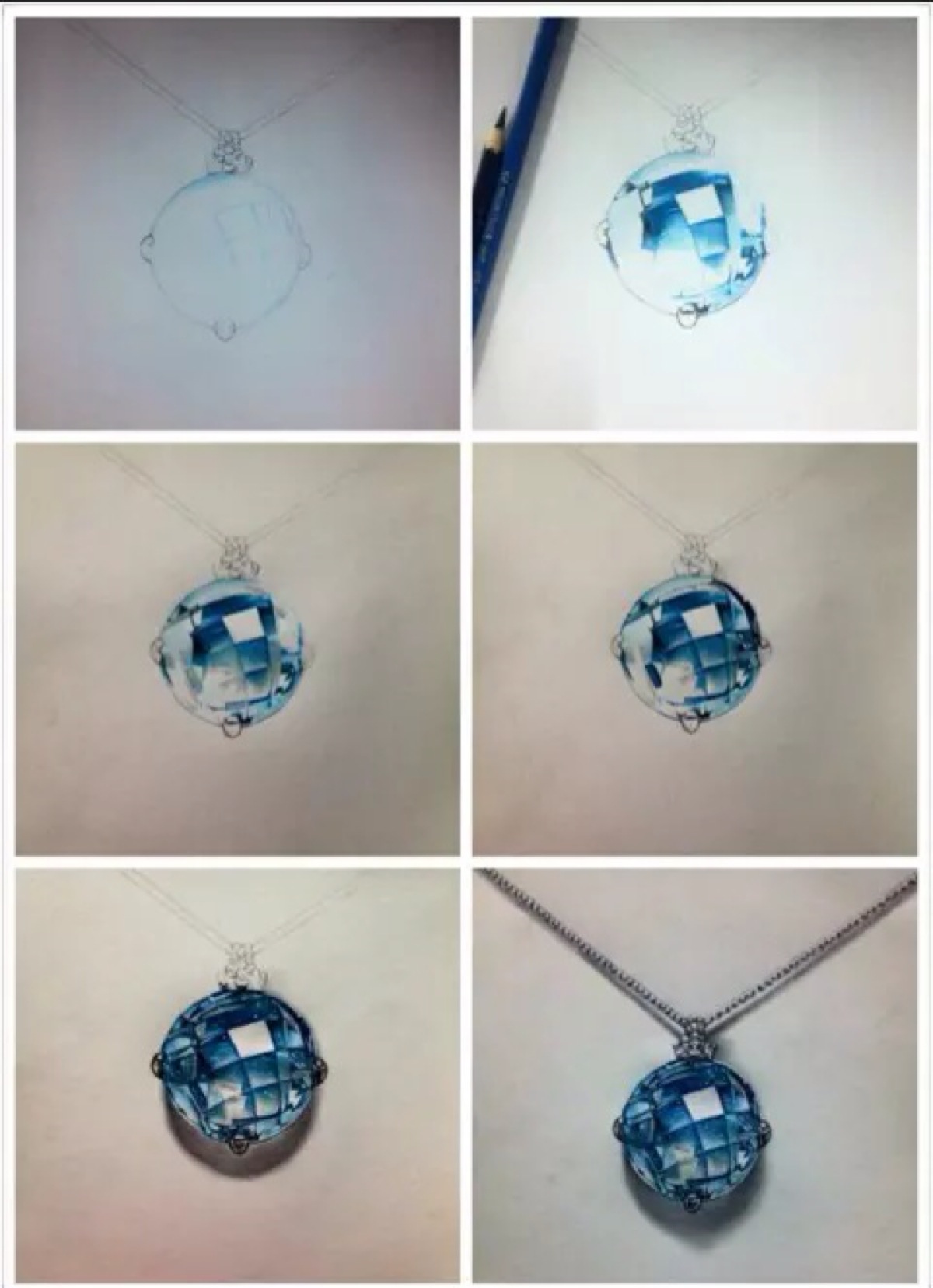 珠宝 首饰设计 蓝宝石项链画法
