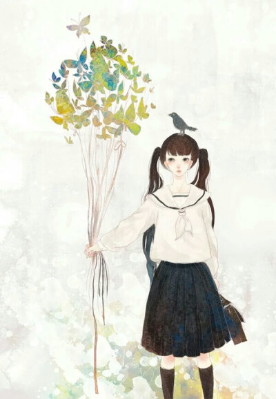 插画~美图~意境~唯美~冷色调~清新~手绘~ http://caoqing86.qzone.qq.