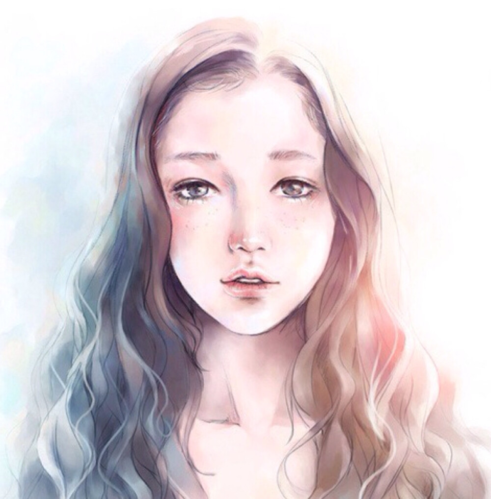 清新水彩画 手绘 女孩 人物 意境 清新淡雅 唯美插画