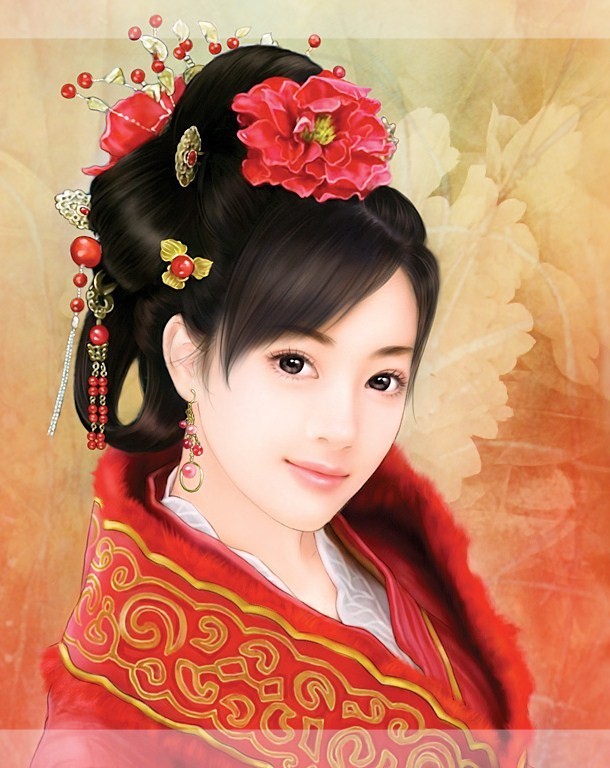 古代女子 古风美女 手绘图