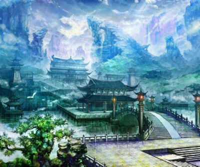 古风 二次元 壁纸 背景 唯美 插画