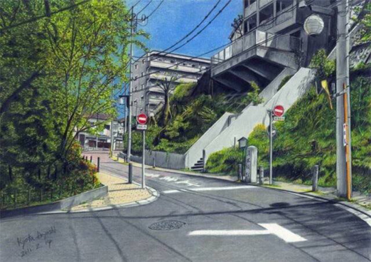 日本街头壁纸手绘图片