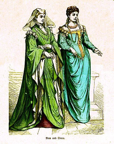 十六世纪的意大利服饰罗马和锡耶纳妇女