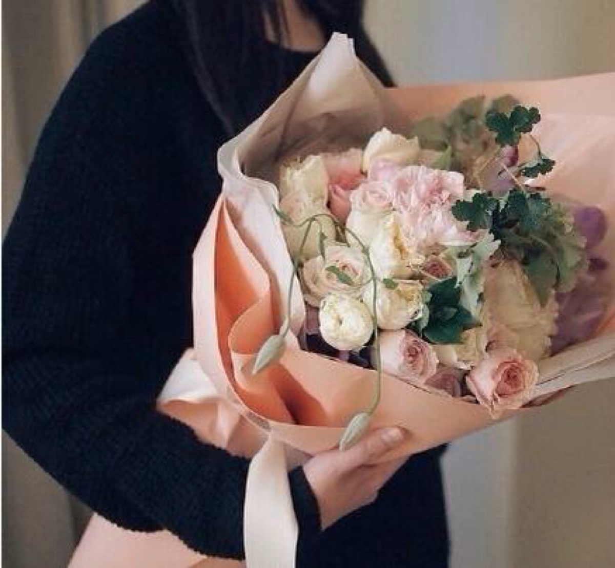 希望一大早起来收到花