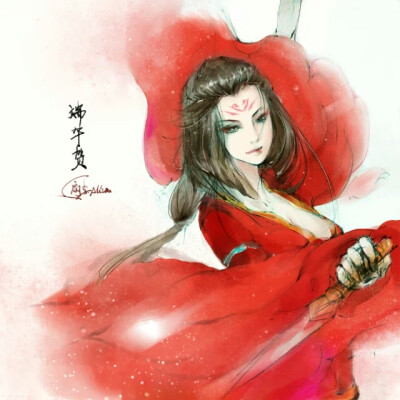 古风女头 红衣