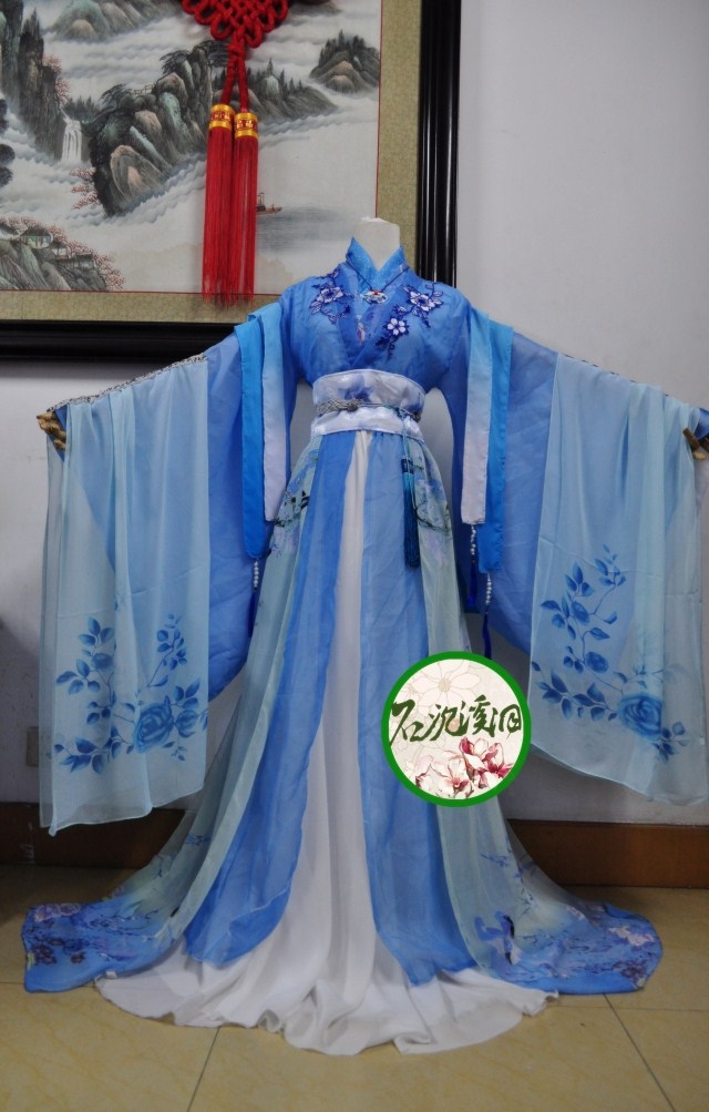 【石沉】蓝色华丽古装cos男古 华胥引慕言 画中仙 花千骨
