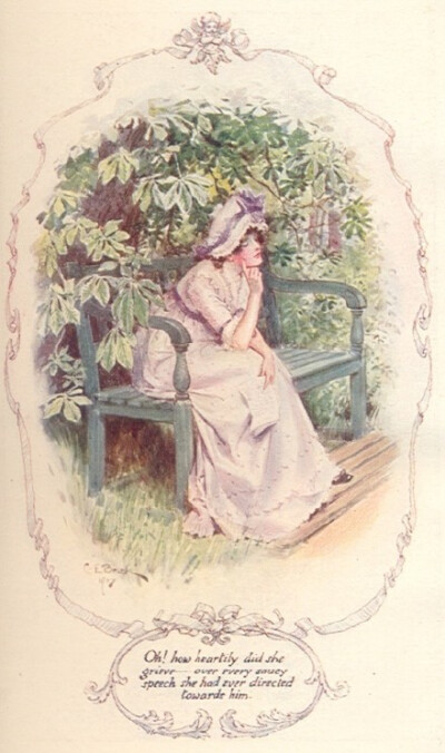 1907年版本的《傲慢与偏见》的插画绘本,复古的衣服都好美