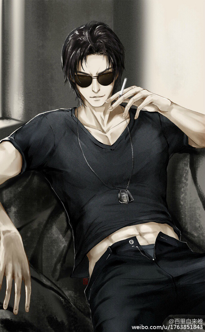 盗墓笔记###壁纸# #背景图##插画##黑瞎子