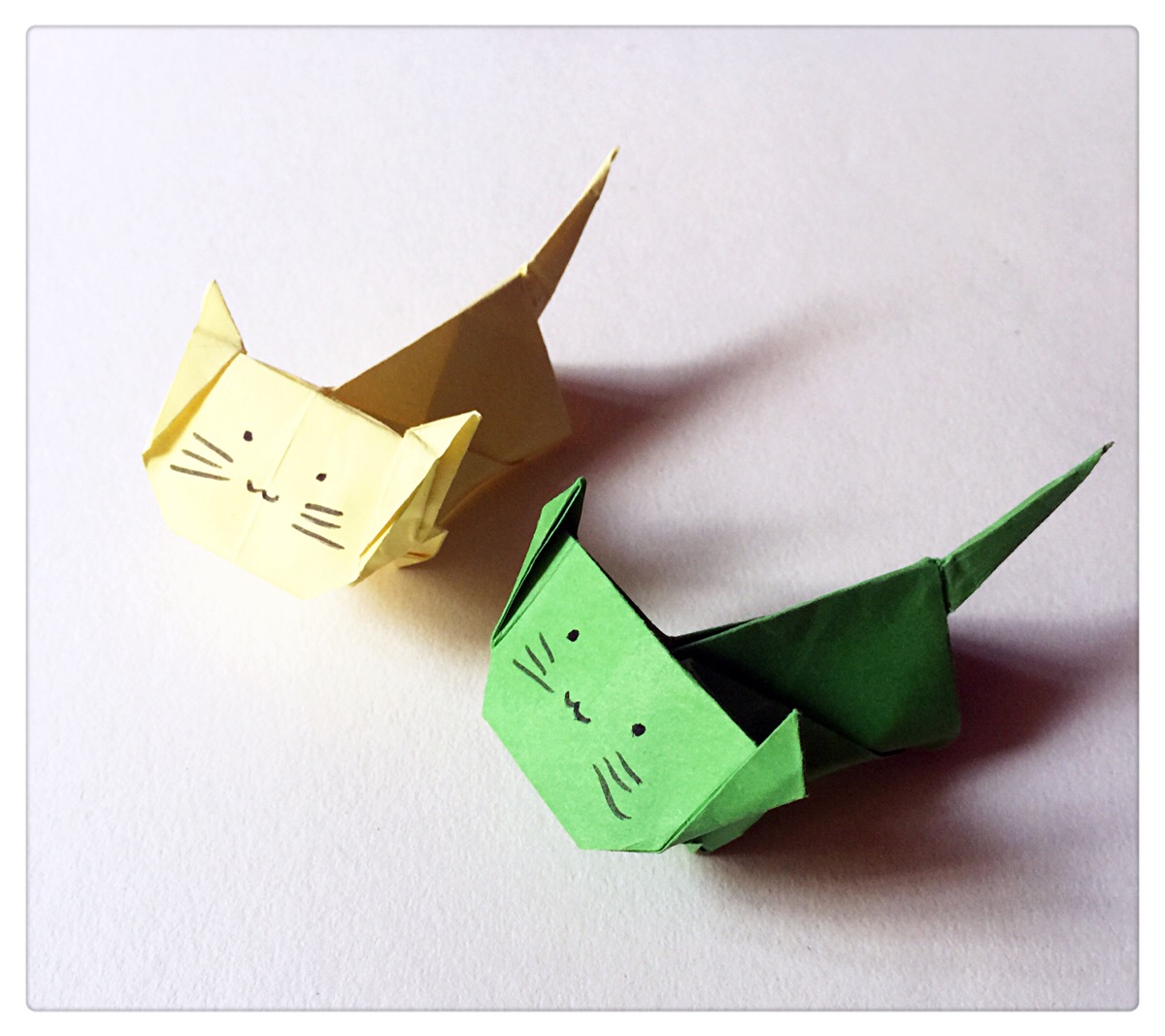 简易叠纸立体小猫图片