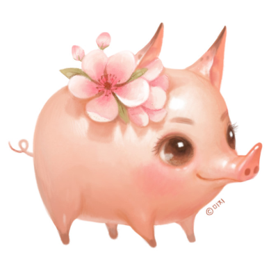 粉色花花小猪
