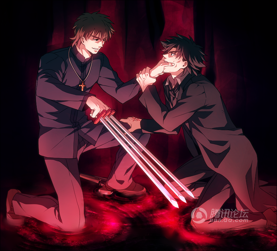 fate/zero吉尔伽美什 言峰绮礼 卫宫切嗣 lencer saber 王 插画